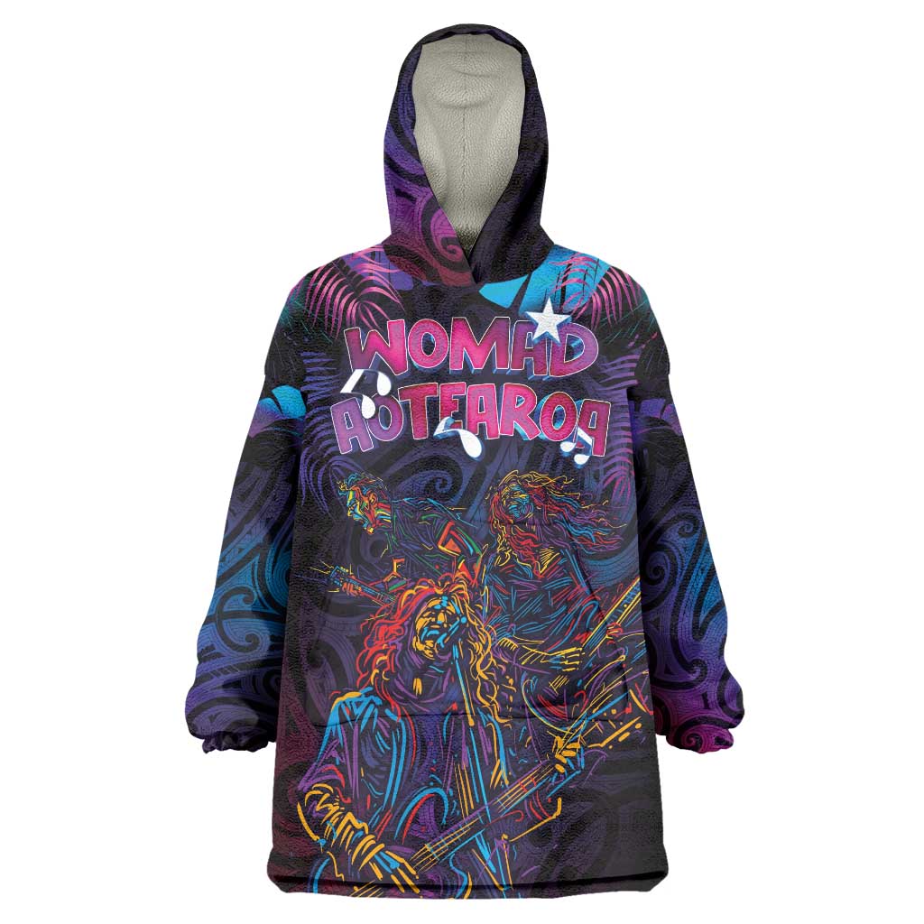 Aotearoa Arts Festival 2025 Wearable Blanket Hoodie Maori Performing Art and Music - Rhythmic Vibes