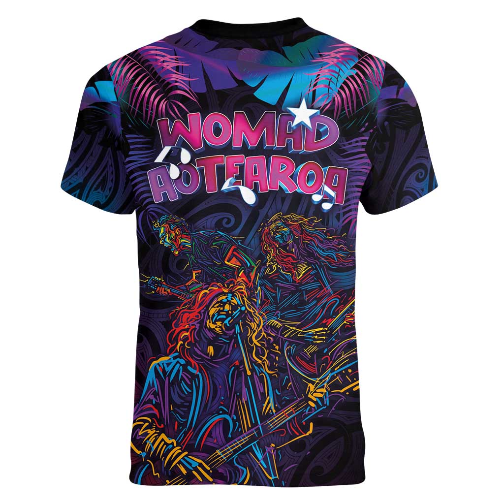 Aotearoa Arts Festival 2025 Women V-Neck T-Shirt Maori Performing Art and Music - Rhythmic Vibes LT03 - Polynesian Pride