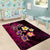 Hawaiian Turtles and Plumeria Area Rug Polynesian Art Tribal Tattoo Cerise