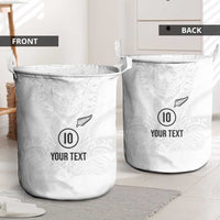Custom New Zealand Football Laundry Basket The Whites-Sporty T90 Style LT03 - Polynesian Pride