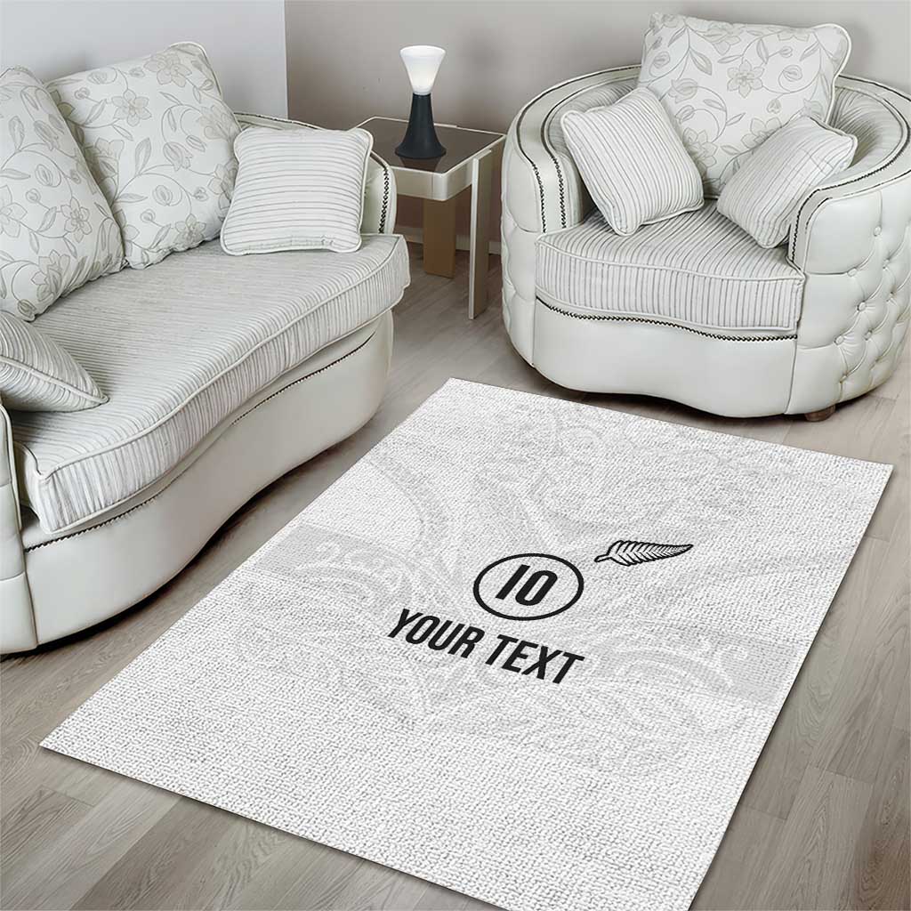 Custom New Zealand Football Area Rug The Whites-Sporty T90 Style LT03 - Polynesian Pride