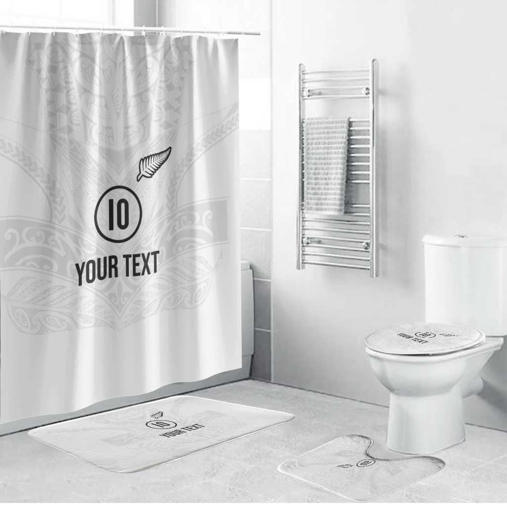 Custom New Zealand Football Bathroom Set The Whites-Sporty T90 Style LT03 Bathroom Set (4 pcs) White - Polynesian Pride
