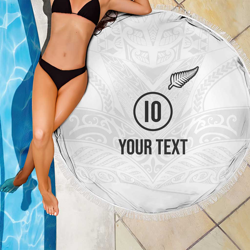 Custom New Zealand Football Beach Blanket The Whites-Sporty T90 Style LT03 - Polynesian Pride