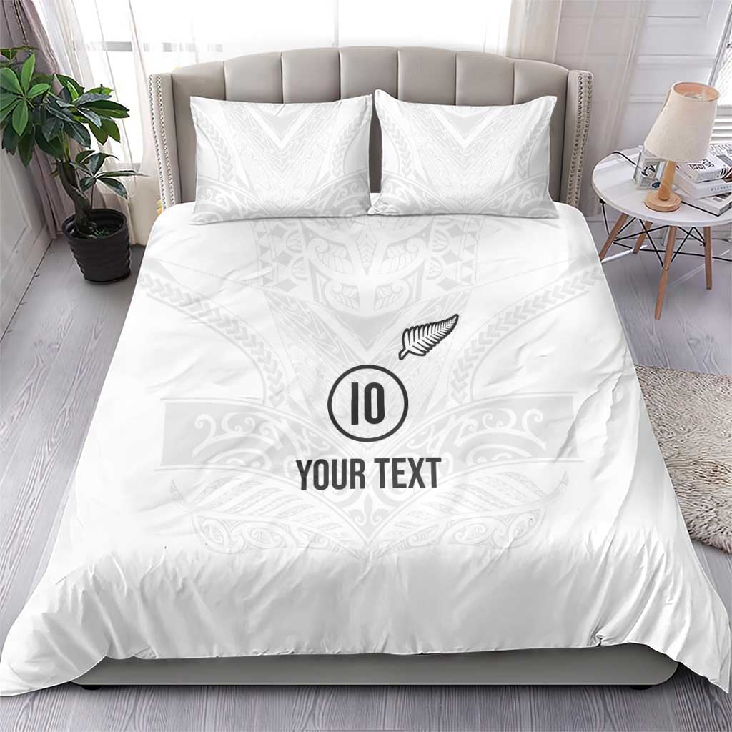 Custom New Zealand Football Bedding Set The Whites-Sporty T90 Style LT03 - Polynesian Pride