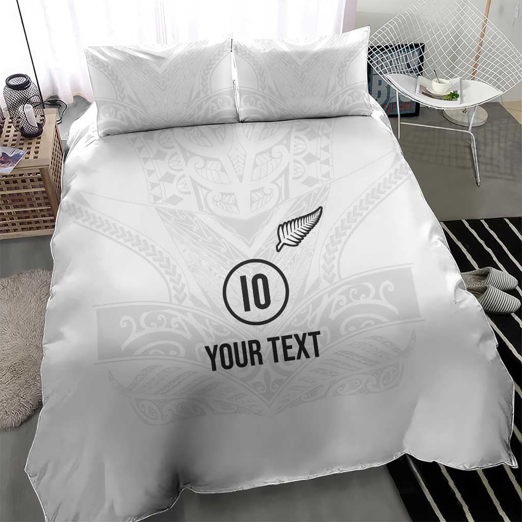 Custom New Zealand Football Bedding Set The Whites-Sporty T90 Style LT03 - Polynesian Pride