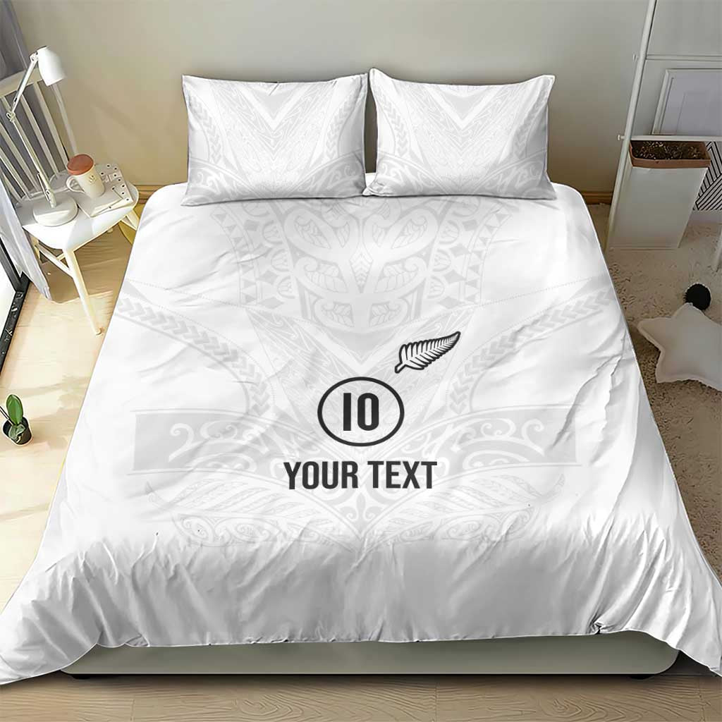 Custom New Zealand Football Bedding Set The Whites-Sporty T90 Style LT03 - Polynesian Pride