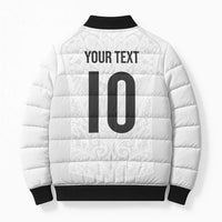 Custom New Zealand Football Bomber Puffer Jacket The Whites-Sporty T90 Style LT03 - Polynesian Pride