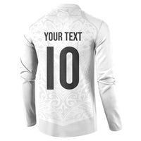 Custom New Zealand Football Button Sweatshirt The Whites-Sporty T90 Style LT03 - Polynesian Pride