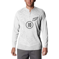 Custom New Zealand Football Button Sweatshirt The Whites-Sporty T90 Style LT03 - Polynesian Pride