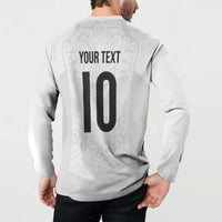 Custom New Zealand Football Button Sweatshirt The Whites-Sporty T90 Style LT03 - Polynesian Pride