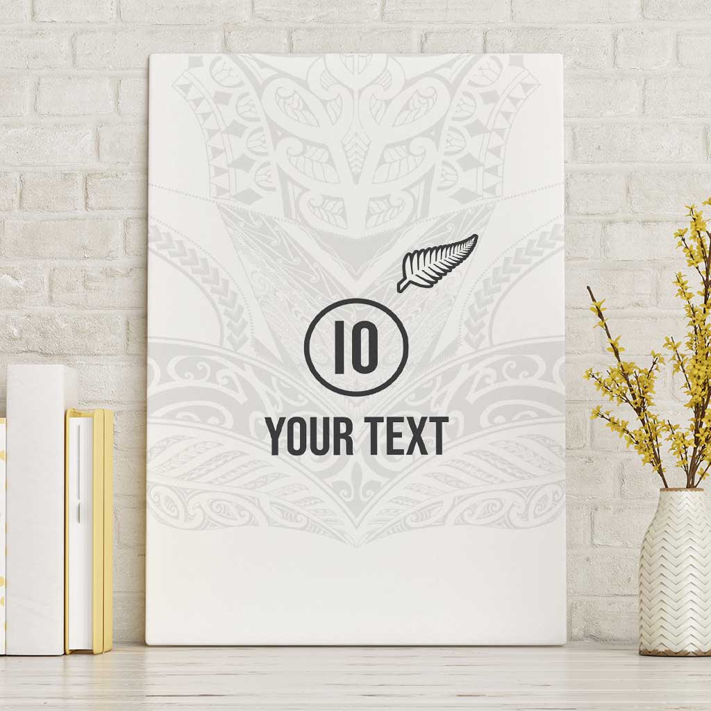 Custom New Zealand Football Canvas Wall Art The Whites-Sporty T90 Style LT03 Without Frame White - Polynesian Pride