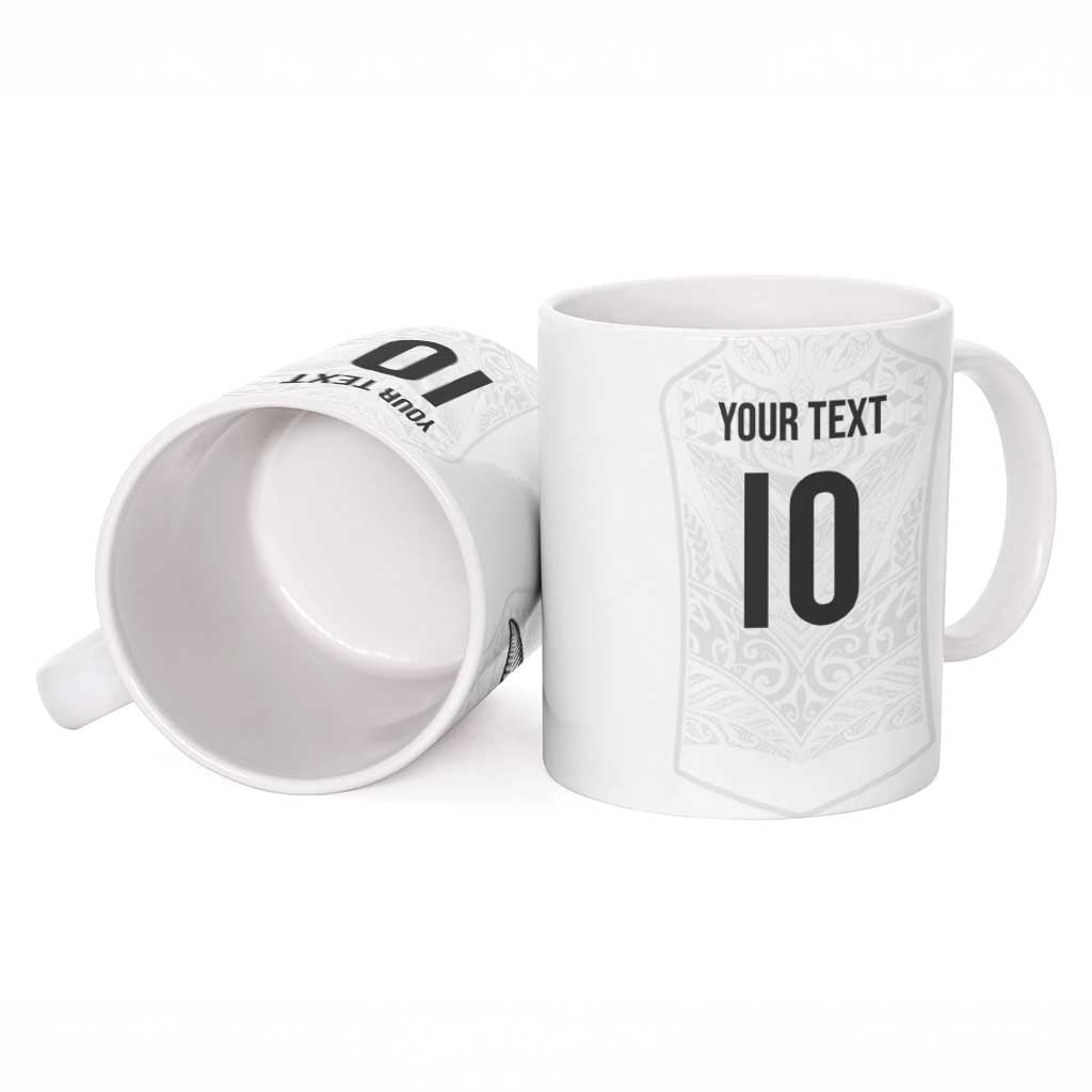 Custom New Zealand Football Ceramic Mug The Whites-Sporty T90 Style - Polynesian Pride