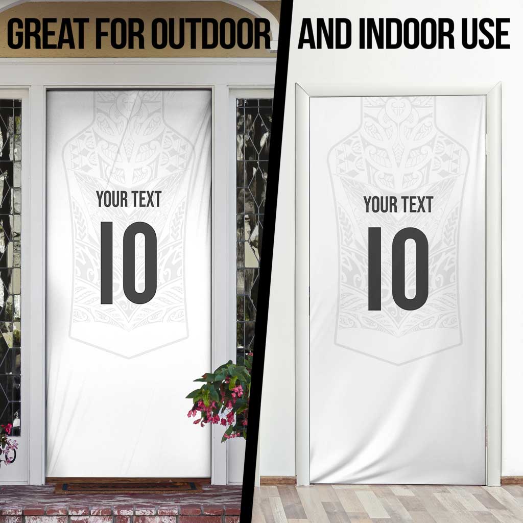 Custom New Zealand Football Door Cover The Whites-Sporty T90 Style LT03 - Polynesian Pride