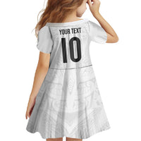 Custom New Zealand Football Family Matching Long Sleeve Bodycon Dress and Hawaiian Shirt The Whites-Sporty T90 Style LT03 - Polynesian Pride