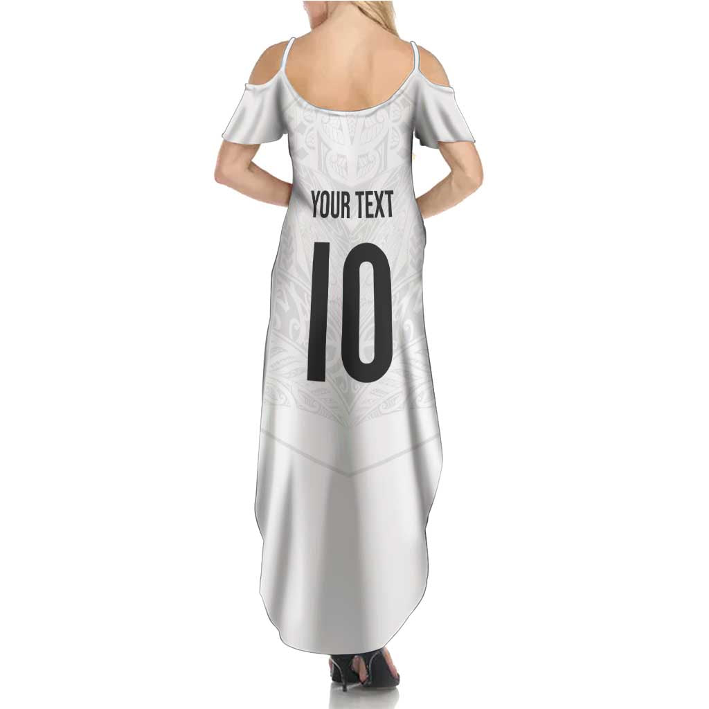 Custom New Zealand Football Family Matching Summer Maxi Dress and Hawaiian Shirt The Whites-Sporty T90 Style LT03 - Polynesian Pride