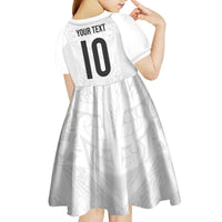 Custom New Zealand Football Kid Short Sleeve Dress The Whites-Sporty T90 Style LT03 - Polynesian Pride