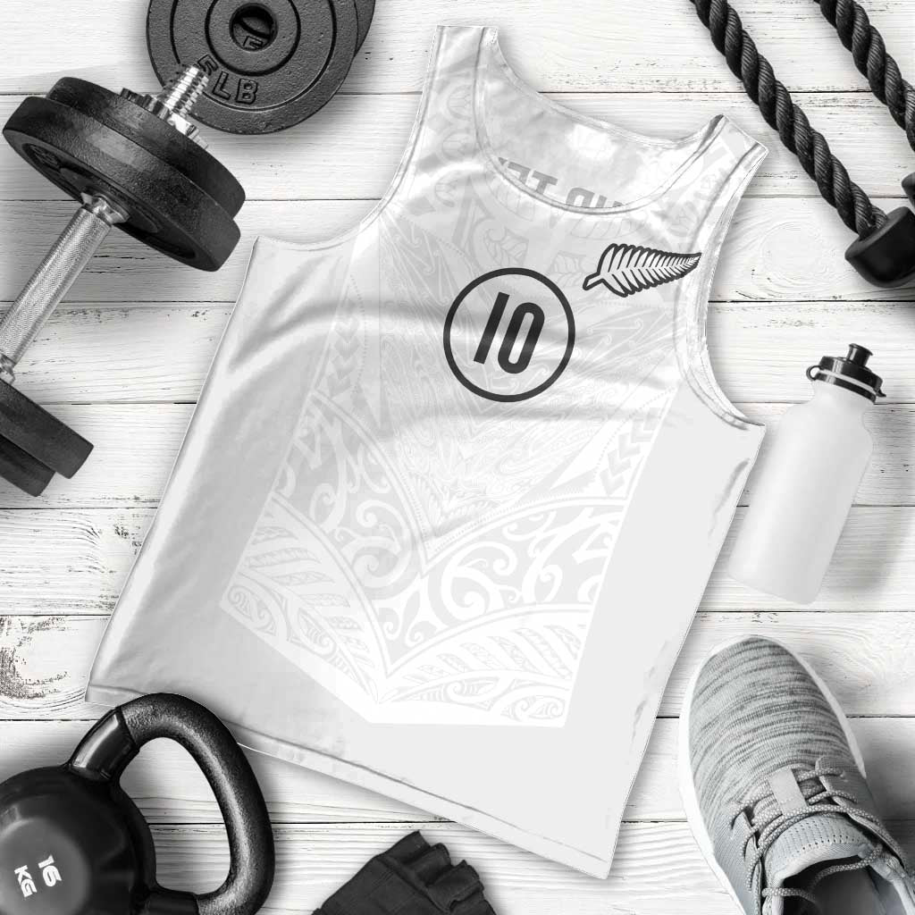 Custom New Zealand Football Men Tank Top The Whites-Sporty T90 Style - Polynesian Pride