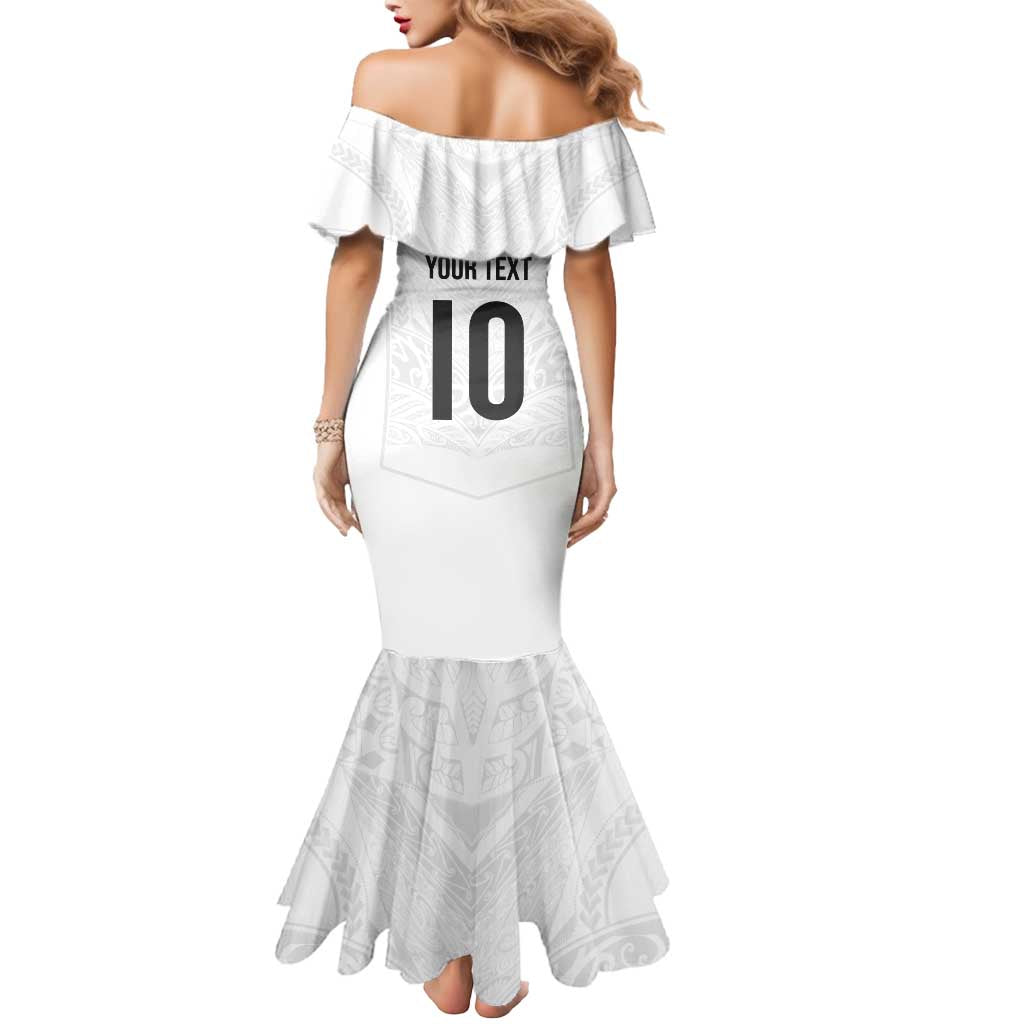 Custom New Zealand Football Mermaid Dress The Whites-Sporty T90 Style - Polynesian Pride