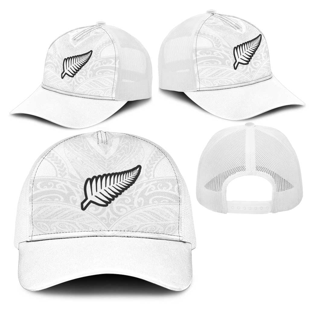New Zealand Football Mesh Trucker Cap The Whites-Sporty T90 Style - Polynesian Pride