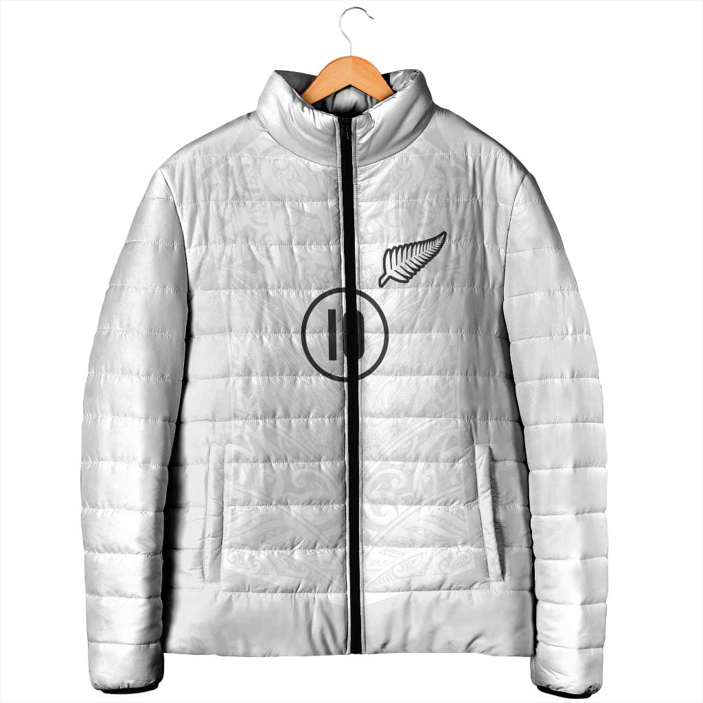 Custom New Zealand Football Padded Jacket The Whites-Sporty T90 Style LT03 - Polynesian Pride
