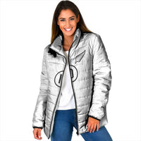 Custom New Zealand Football Padded Jacket The Whites-Sporty T90 Style LT03 Women White - Polynesian Pride