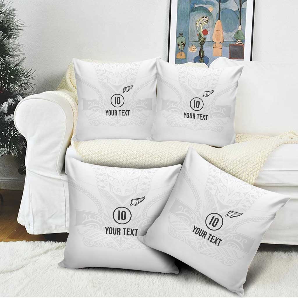 Custom New Zealand Football Pillow Cover The Whites-Sporty T90 Style LT03 - Polynesian Pride