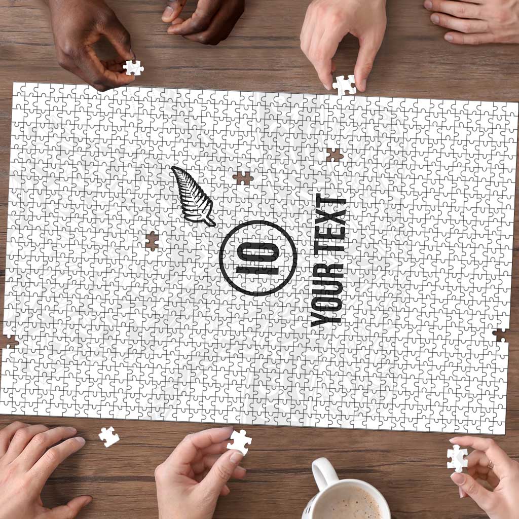 Custom New Zealand Football Puzzle The Whites-Sporty T90 Style LT03 - Polynesian Pride