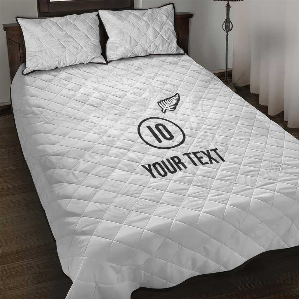 Custom New Zealand Football Quilt Bed Set The Whites-Sporty T90 Style - Polynesian Pride