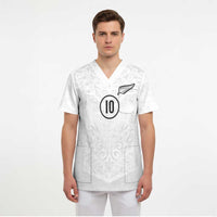 Custom New Zealand Football Scrub Top The Whites-Sporty T90 Style LT03 - Polynesian Pride