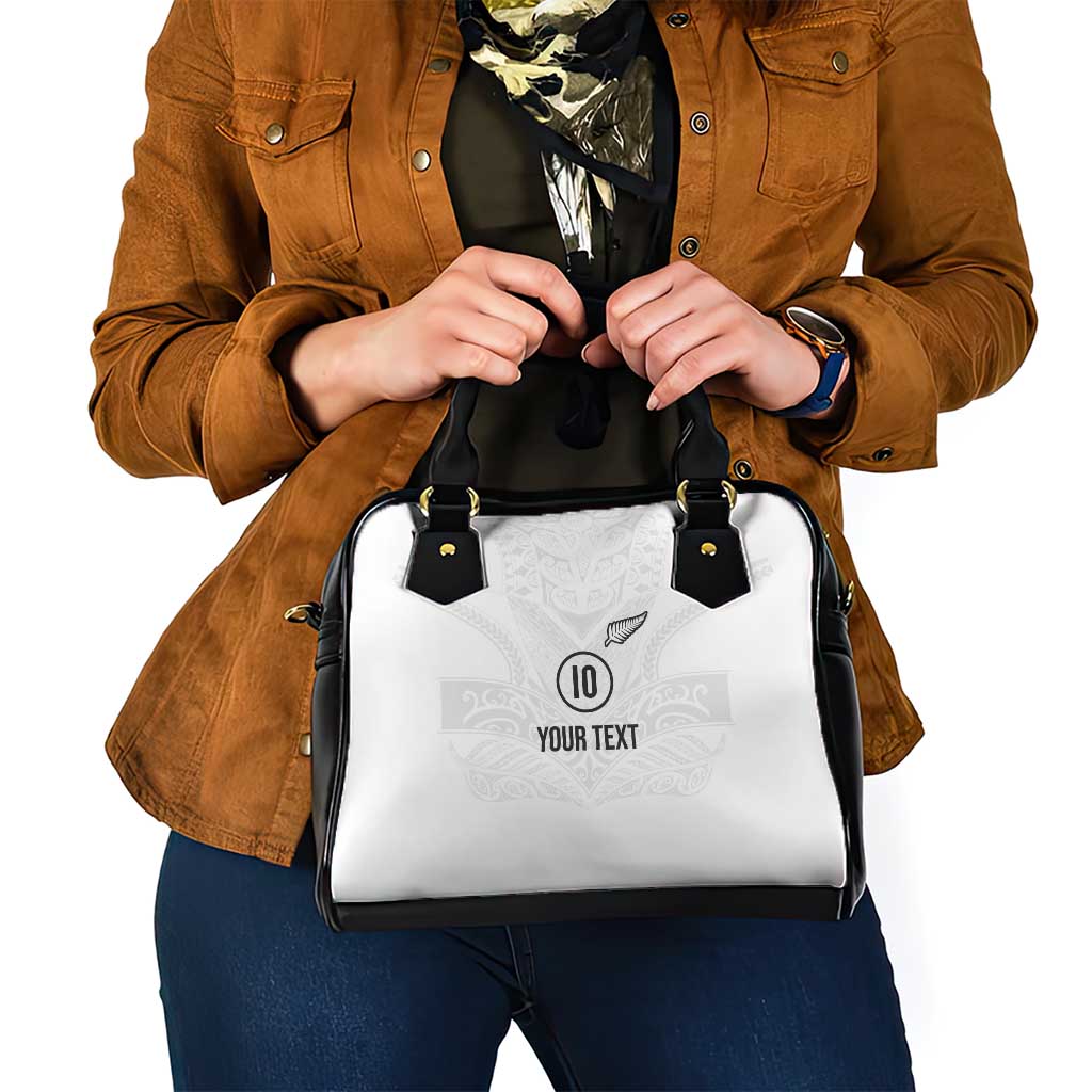 Custom New Zealand Football Shoulder Handbag The Whites-Sporty T90 Style LT03 - Polynesian Pride