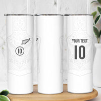 Custom New Zealand Football Skinny Tumbler The Whites-Sporty T90 Style LT03 - Polynesian Pride
