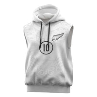 Custom New Zealand Football Sleeveless Hoodie The Whites-Sporty T90 Style LT03 White - Polynesian Pride
