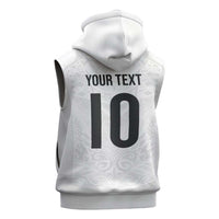 Custom New Zealand Football Sleeveless Hoodie The Whites-Sporty T90 Style LT03 - Polynesian Pride