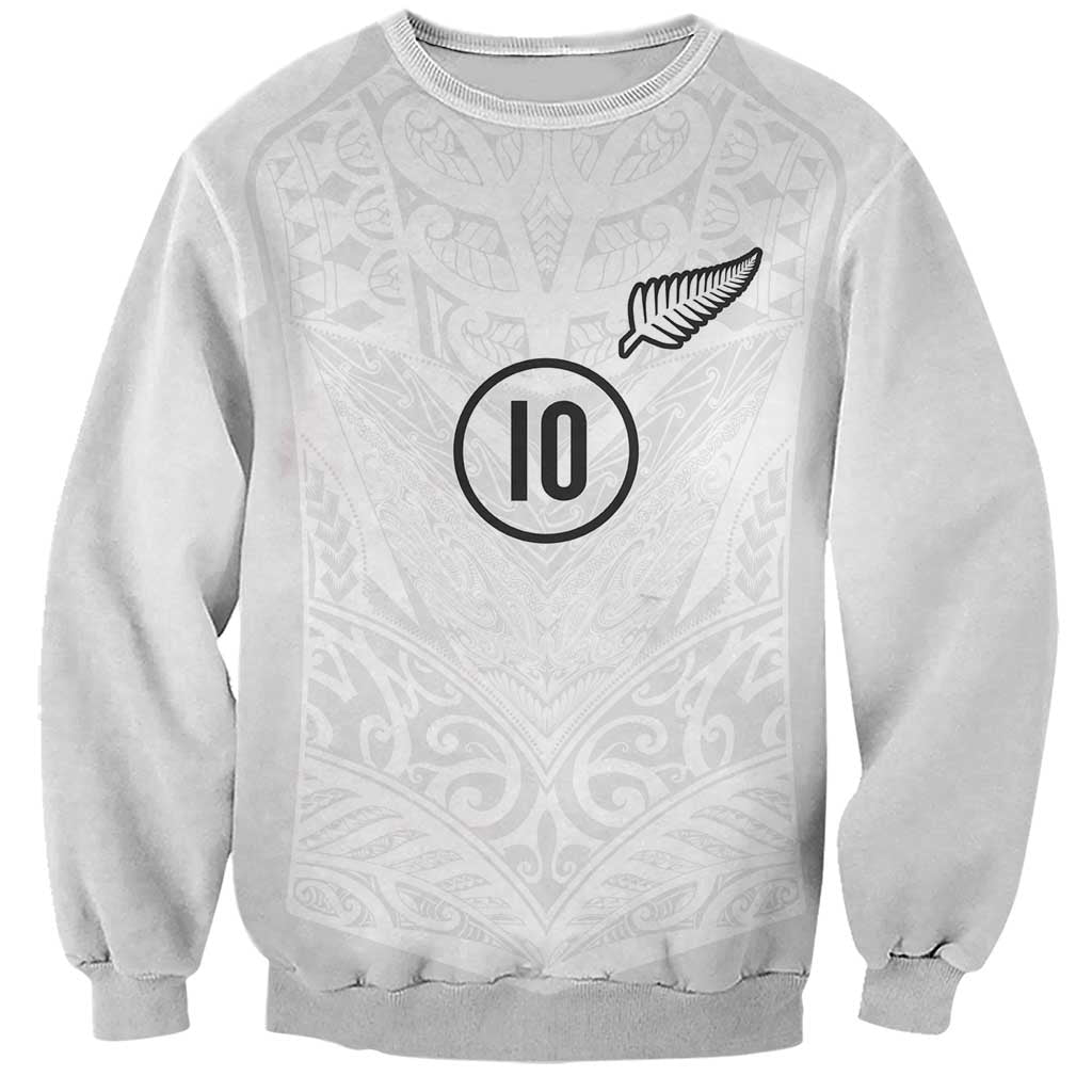 Custom New Zealand Football Sweatshirt The Whites-Sporty T90 Style LT03 Unisex White - Polynesian Pride