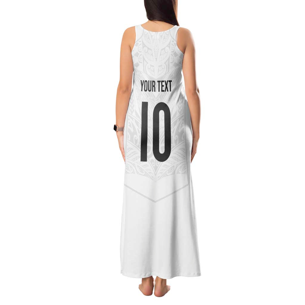 Custom New Zealand Football Tank Maxi Dress The Whites-Sporty T90 Style LT03 - Polynesian Pride
