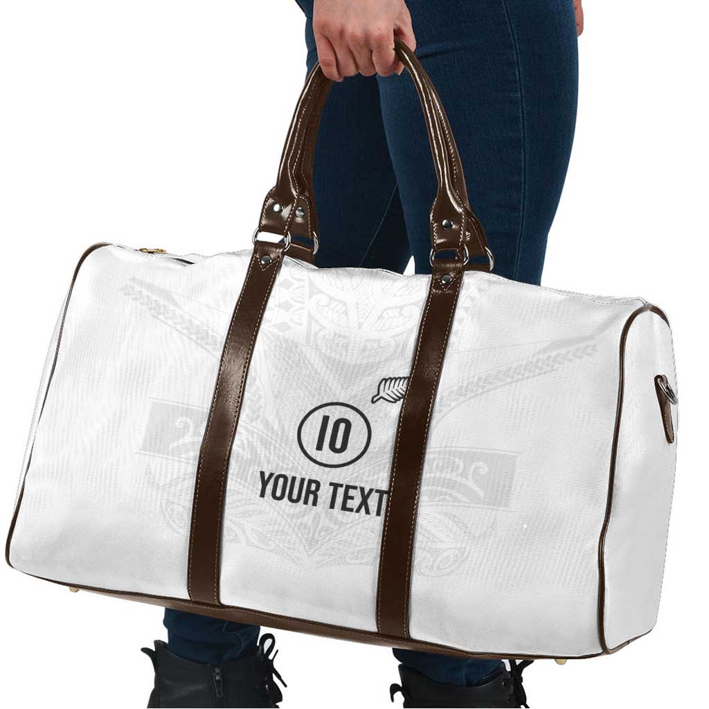 Custom New Zealand Football Travel Bag The Whites-Sporty T90 Style - Polynesian Pride