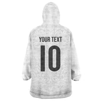 Custom New Zealand Football Wearable Blanket Hoodie The Whites-Sporty T90 Style LT03 - Polynesian Pride