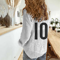 Custom New Zealand Football Women Casual Shirt The Whites-Sporty T90 Style LT03 - Polynesian Pride