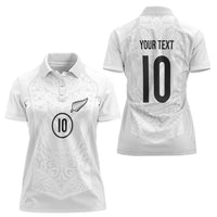 Custom New Zealand Football Women Polo Shirt The Whites-Sporty T90 Style LT03 - Polynesian Pride