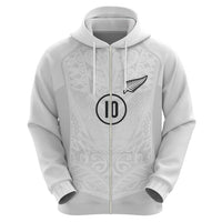 Custom New Zealand Football Zip Hoodie The Whites-Sporty T90 Style LT03 - Polynesian Pride