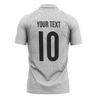 Custom New Zealand Football Zipper Polo Shirt The Whites-Sporty T90 Style LT03 - Polynesian Pride