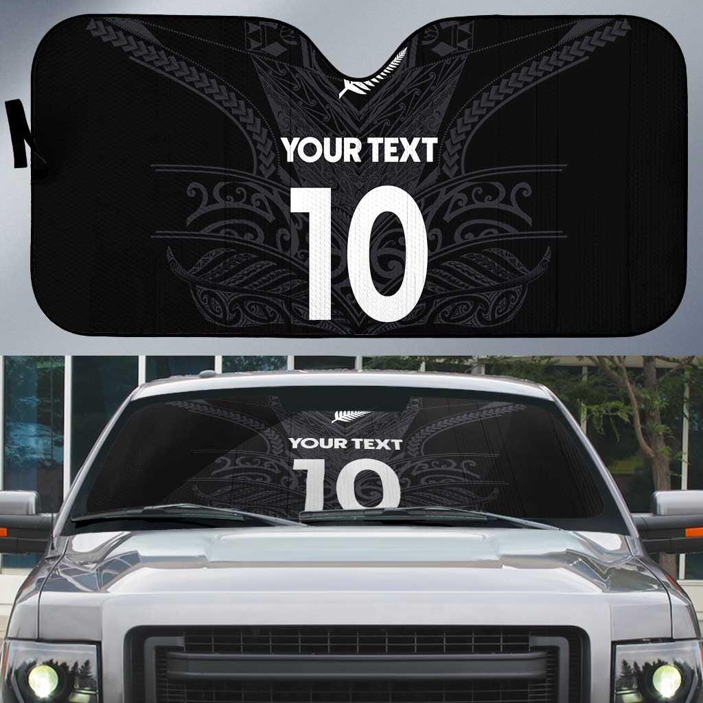 Custom Aotearoa Rugby Auto Sun Shade The Blacks-Sporty T90 Style LT03 Black - Polynesian Pride