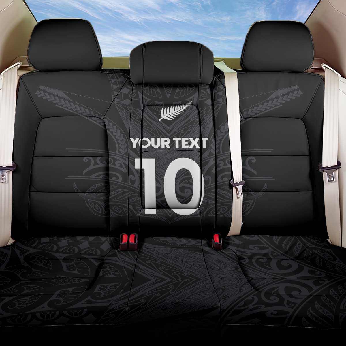 Custom Aotearoa Rugby Back Car Seat Cover The Blacks-Sporty T90 Style LT03 One Size Black - Polynesian Pride