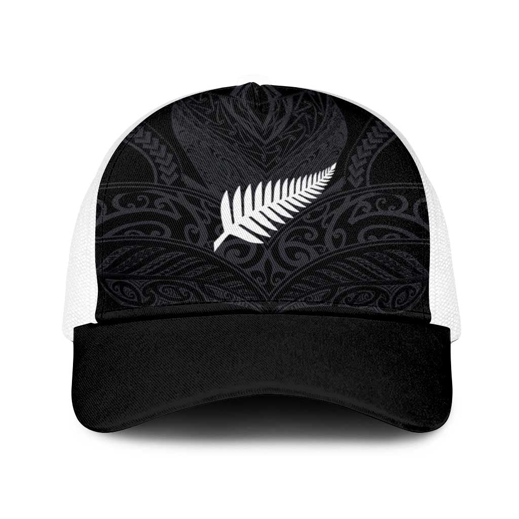 Aotearoa Rugby Baseball Net Cap The Blacks-Sporty T90 Style LT03 One Size White Black - Polynesian Pride