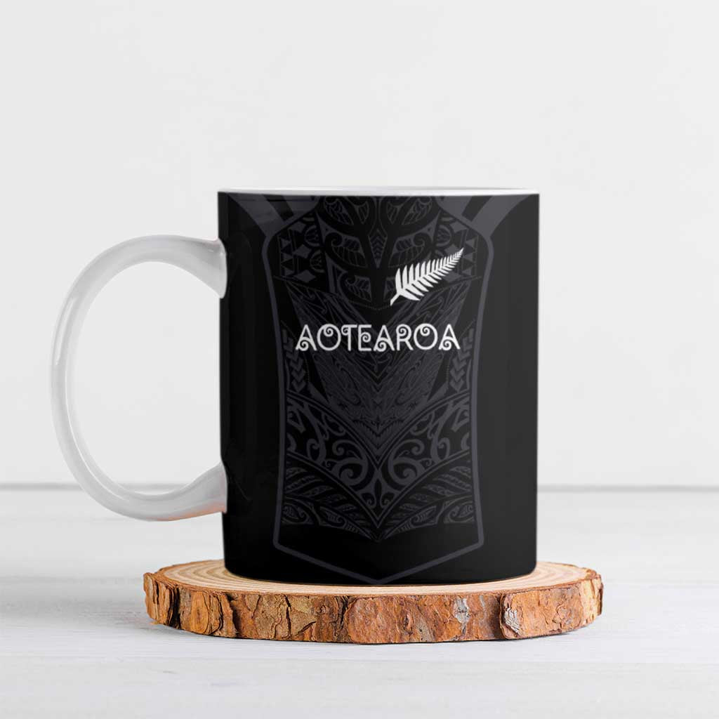 Custom Aotearoa Rugby Ceramic Mug The Blacks-Sporty T90 Style LT03 Black - Polynesian Pride