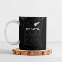 Custom Aotearoa Rugby Ceramic Mug The Blacks-Sporty T90 Style LT03 Black - Polynesian Pride