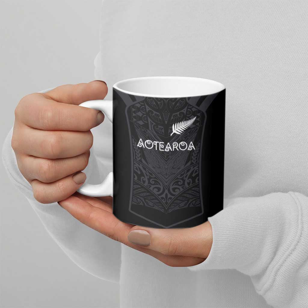 Custom Aotearoa Rugby Ceramic Mug The Blacks-Sporty T90 Style LT03 - Polynesian Pride