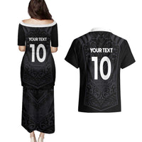 Custom Aotearoa Rugby Couples Matching Puletasi and Hawaiian Shirt The Blacks-Sporty T90 Style LT03 - Polynesian Pride