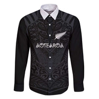 Custom Aotearoa Rugby Family Matching Off Shoulder Maxi Dress and Hawaiian Shirt The Blacks-Sporty T90 Style - Polynesian Pride