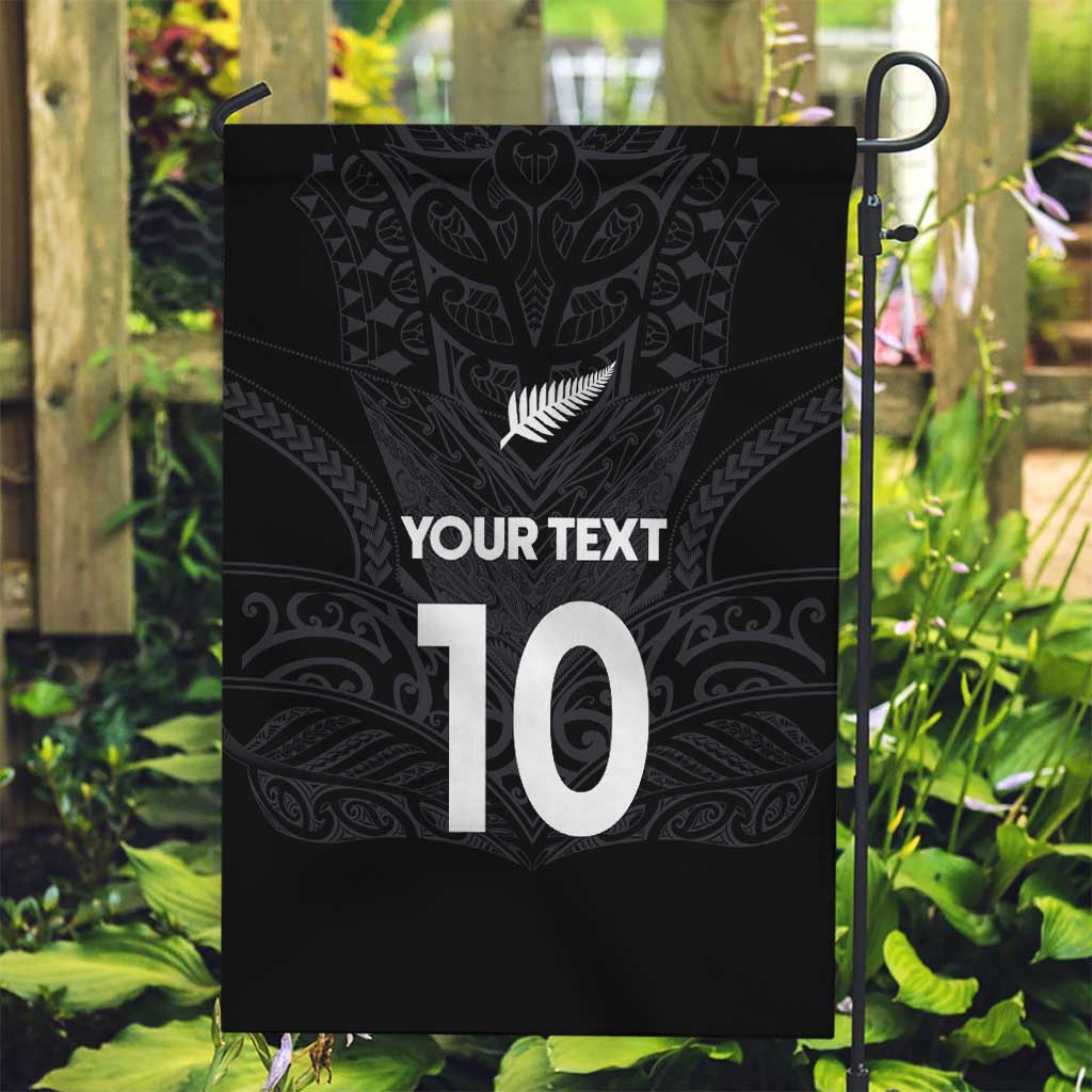 Custom Aotearoa Rugby Garden Flag The Blacks-Sporty T90 Style LT03 Garden Flag Black - Polynesian Pride